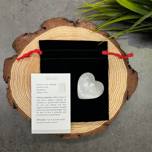 Selenite Crystal Heart Gift Kit