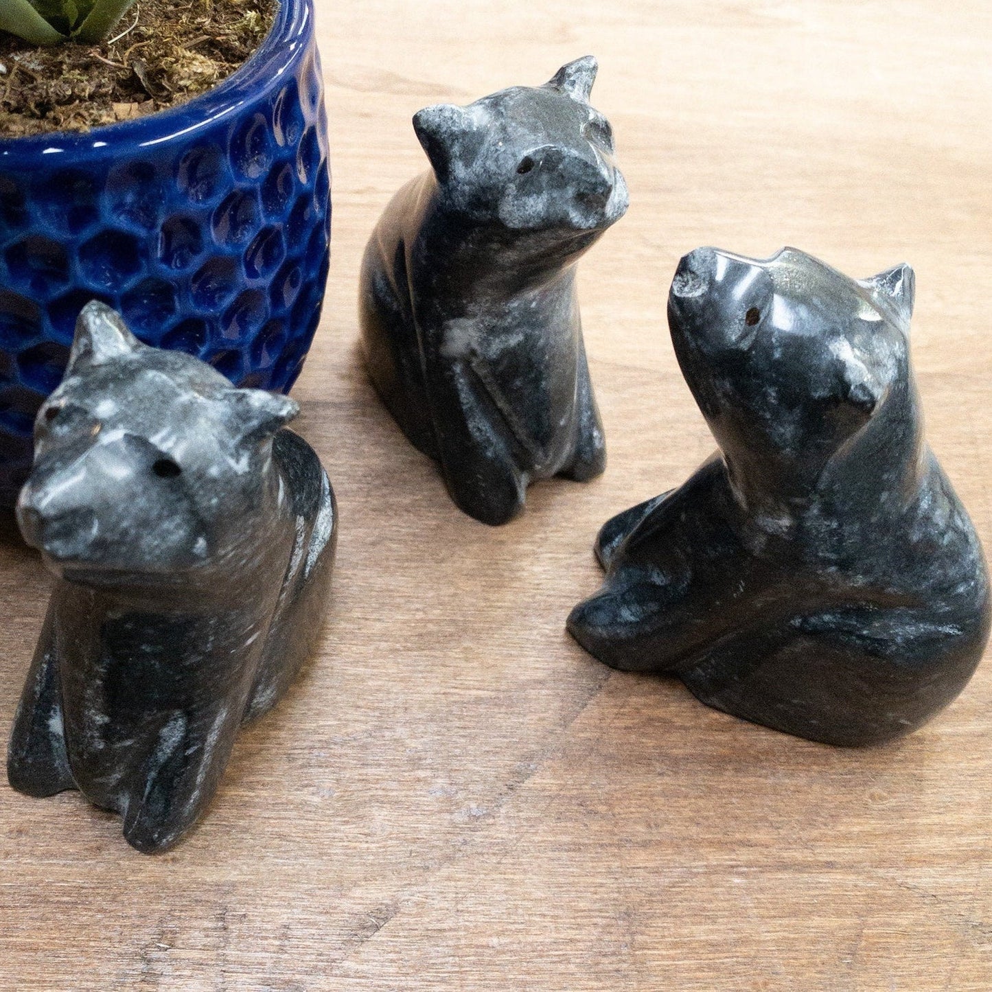 3" Bear (jet black marble)