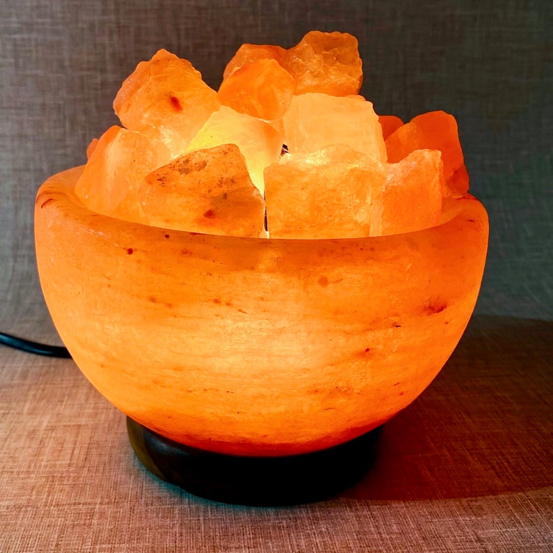 Bowl salt lamp (pink)
