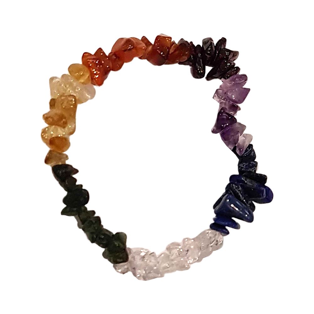 7 Chakra Gemstone Chip Bracelet