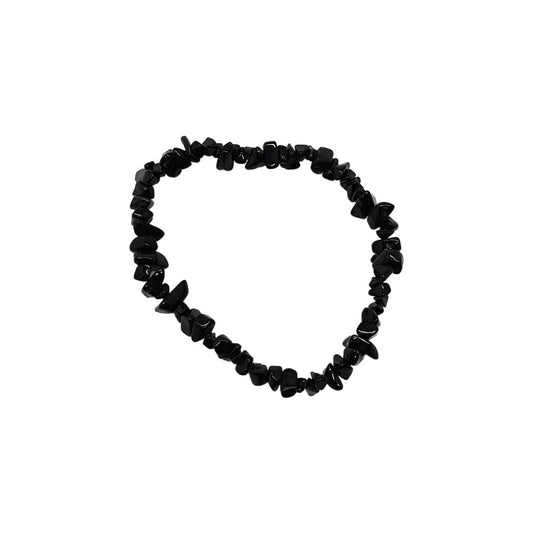 Black Obsidian Gemstone Chip Bracelet