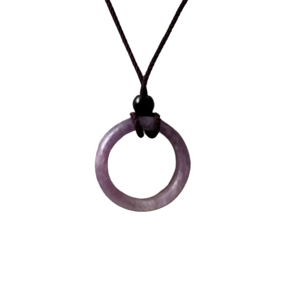Amethyst Circular Crystal Pendant 3cm