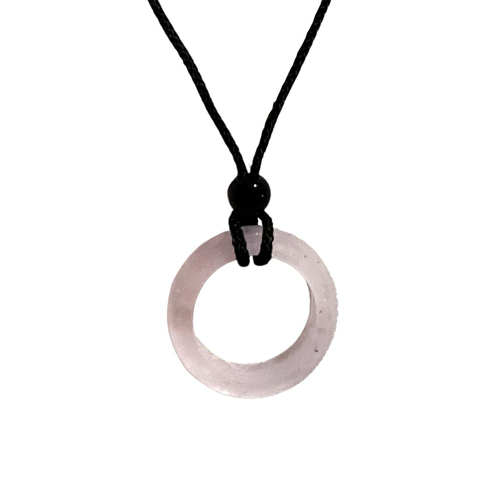 Rose Quartz Circular Crystal Pendant 3cm