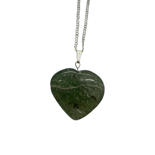 Green Aventurine Crystal Heart Pendant 3cm