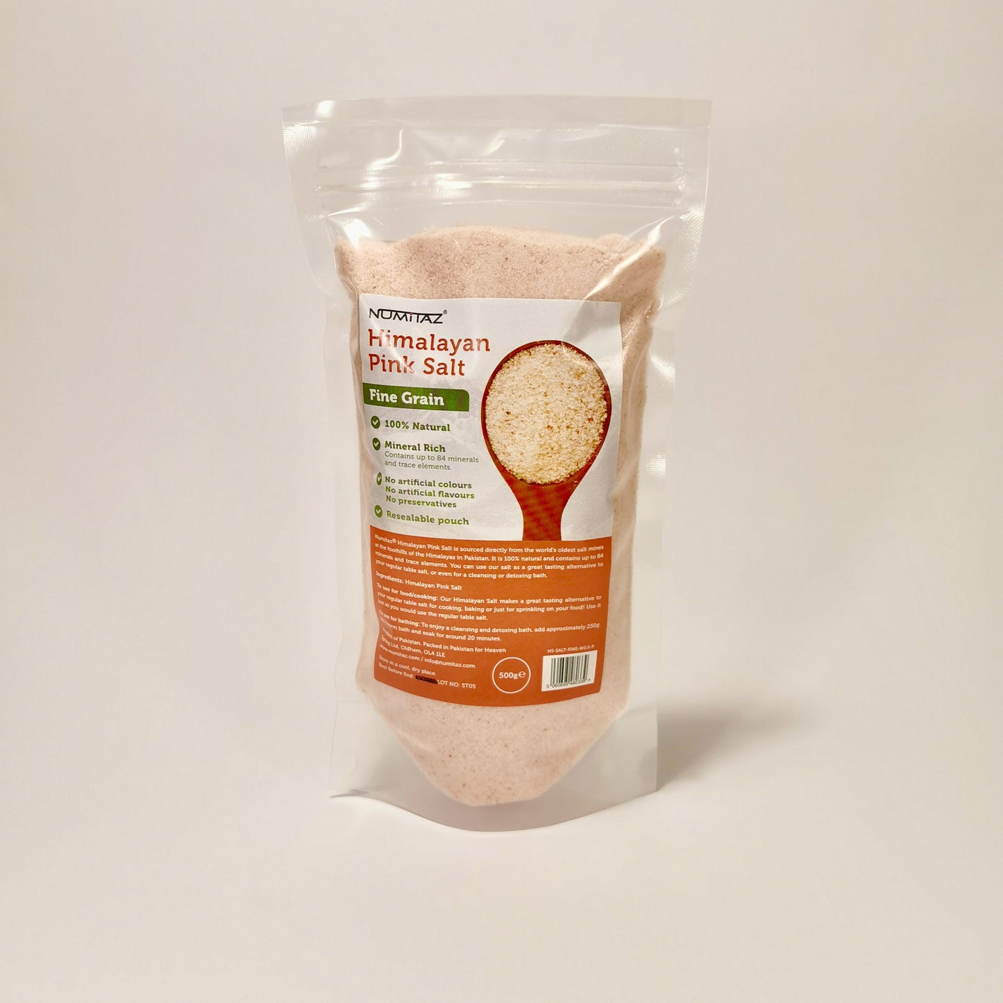 Numitaz Himalayan pink salt fine 0.5kg