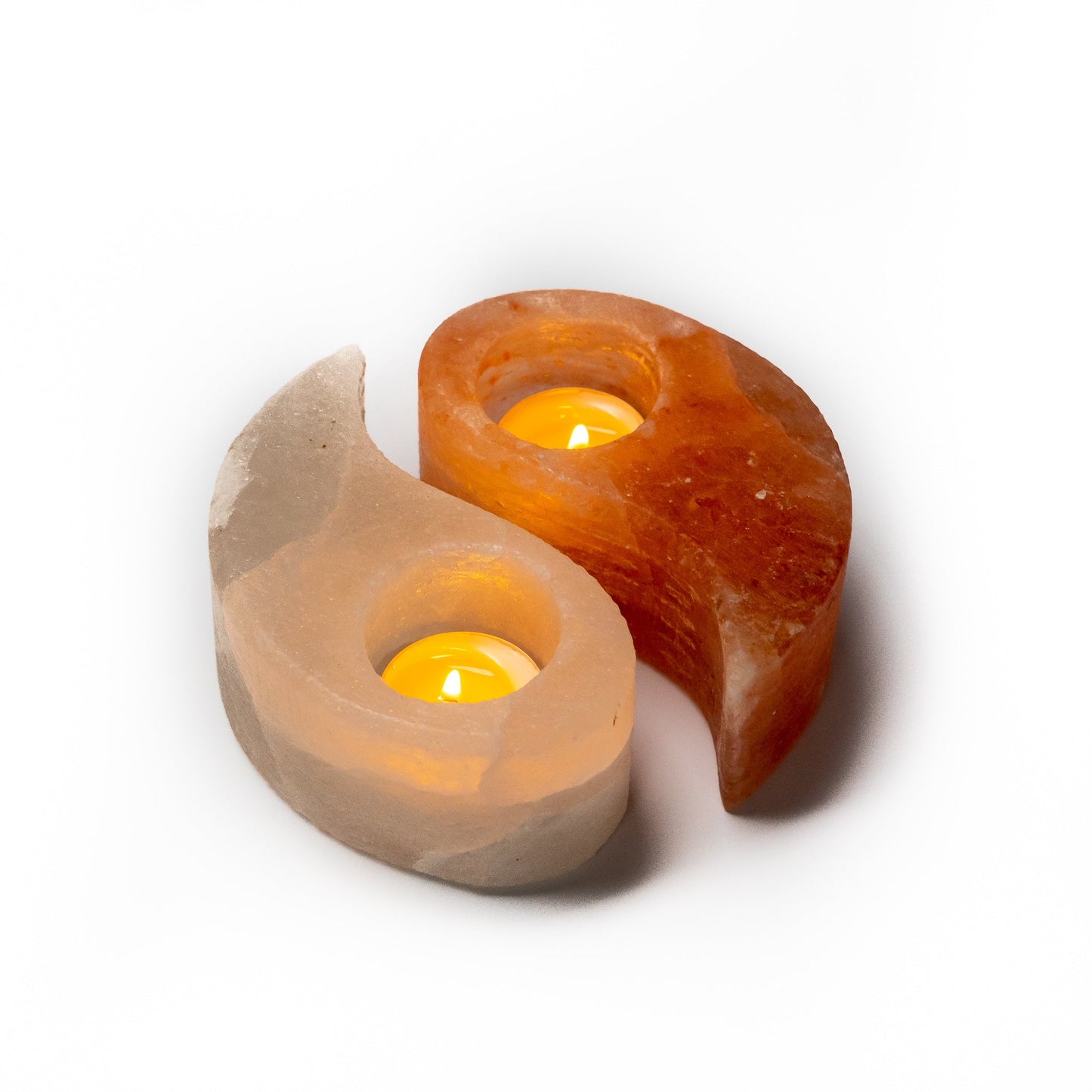 Yin Yang Candle Holder - pair (pink/white)