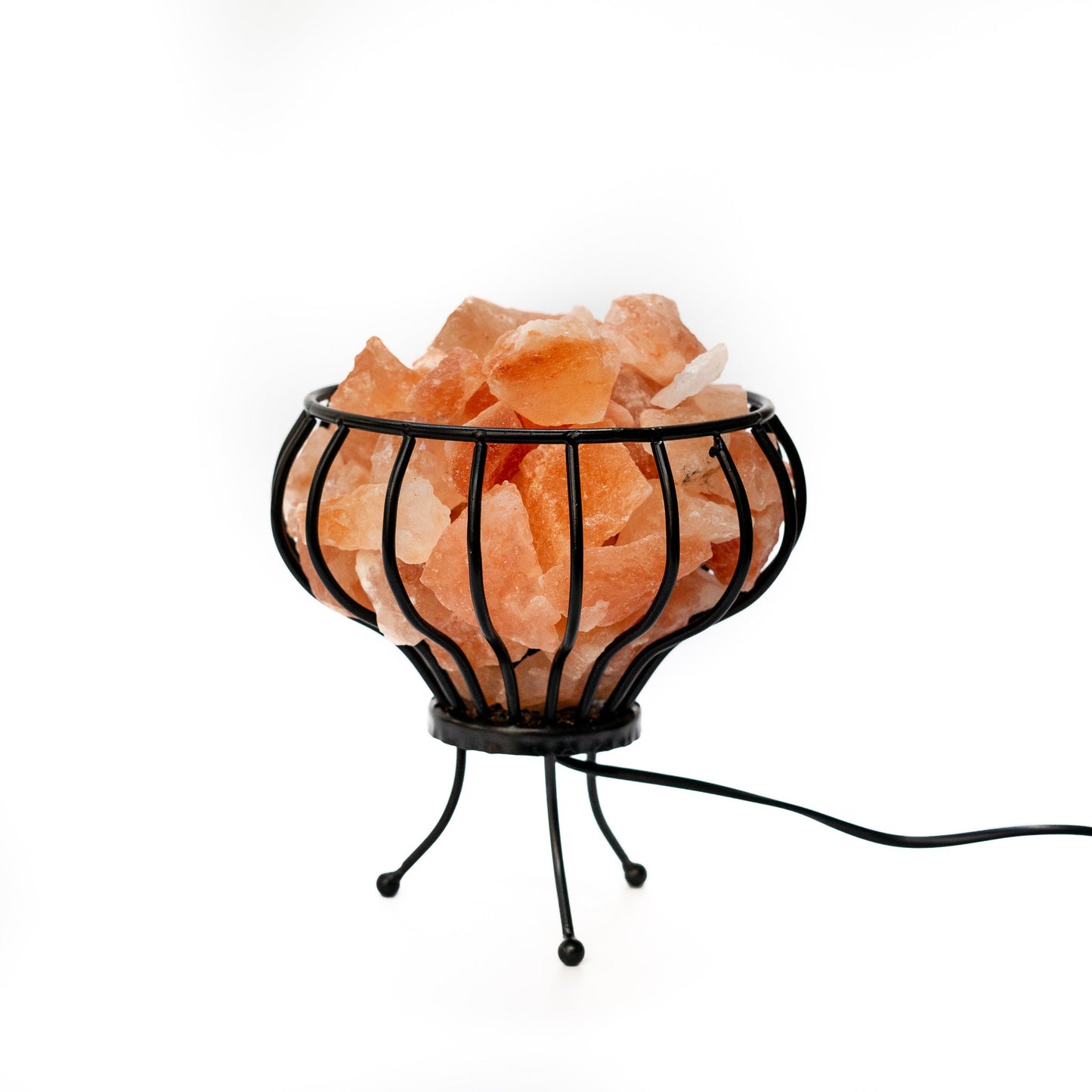 Metal basket bowl with chunks (pink)