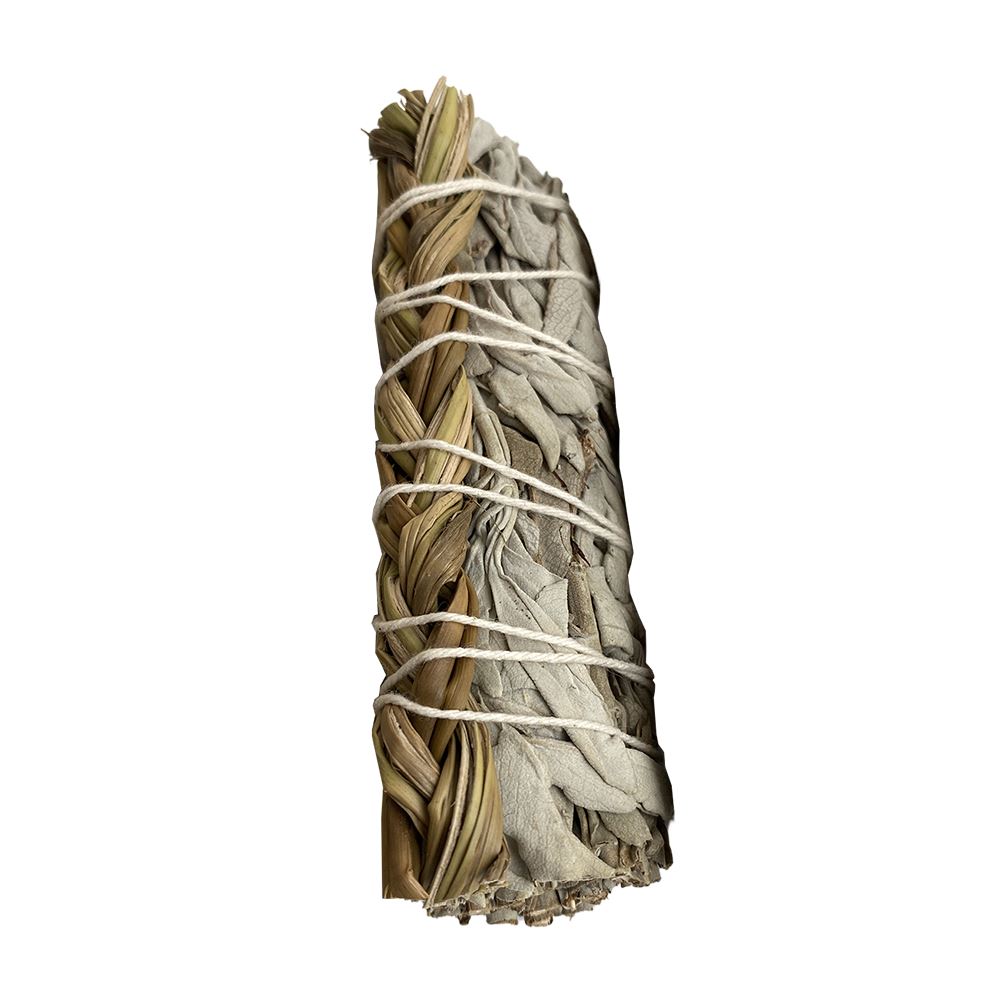 Braided Sweet Grass and White Sage 4" Smudge Sticks