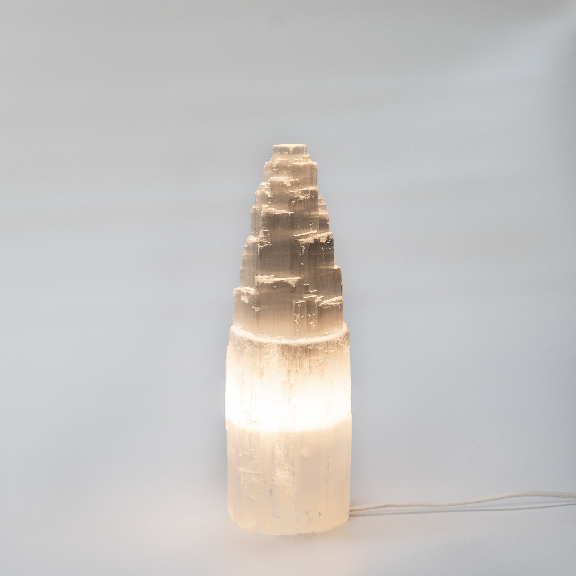 Selenite tower lamp (30cm)