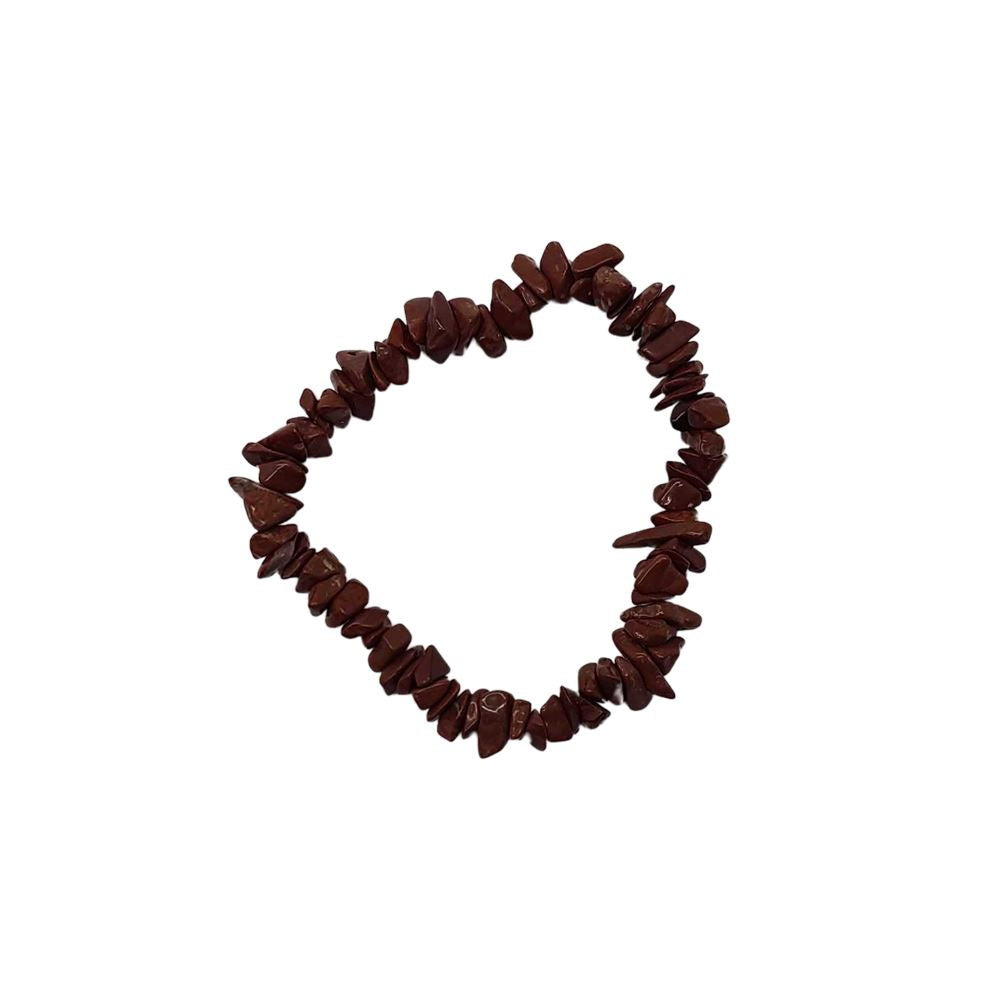 Red Jasper Gemstone Chip Bracelet
