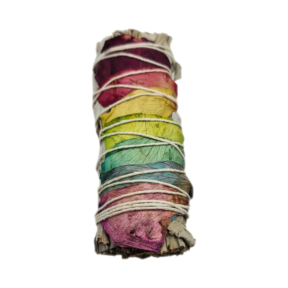 7 Chakra 4"  Sage Smudge Stick