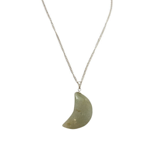 Green Aventurine Crescent Moon Pendant