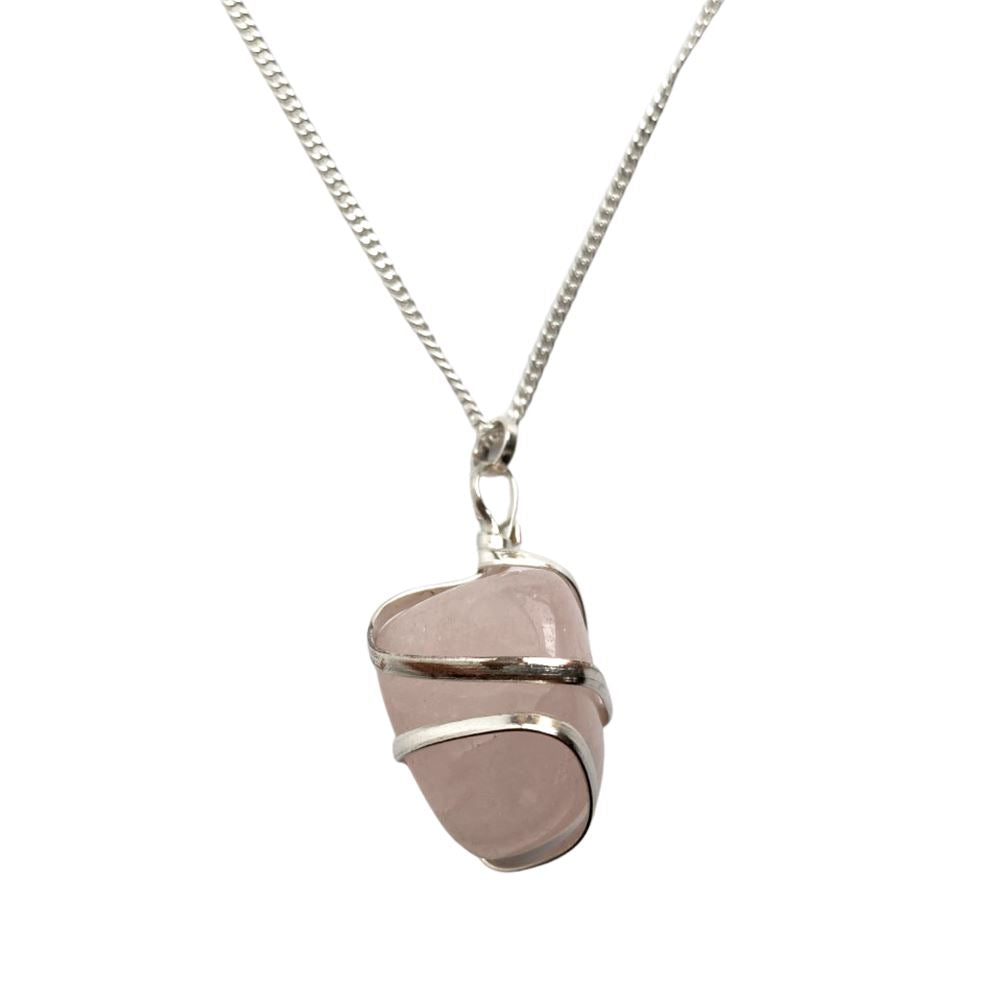 Rose Quartz Wire Wrap Pendant 2-3cm