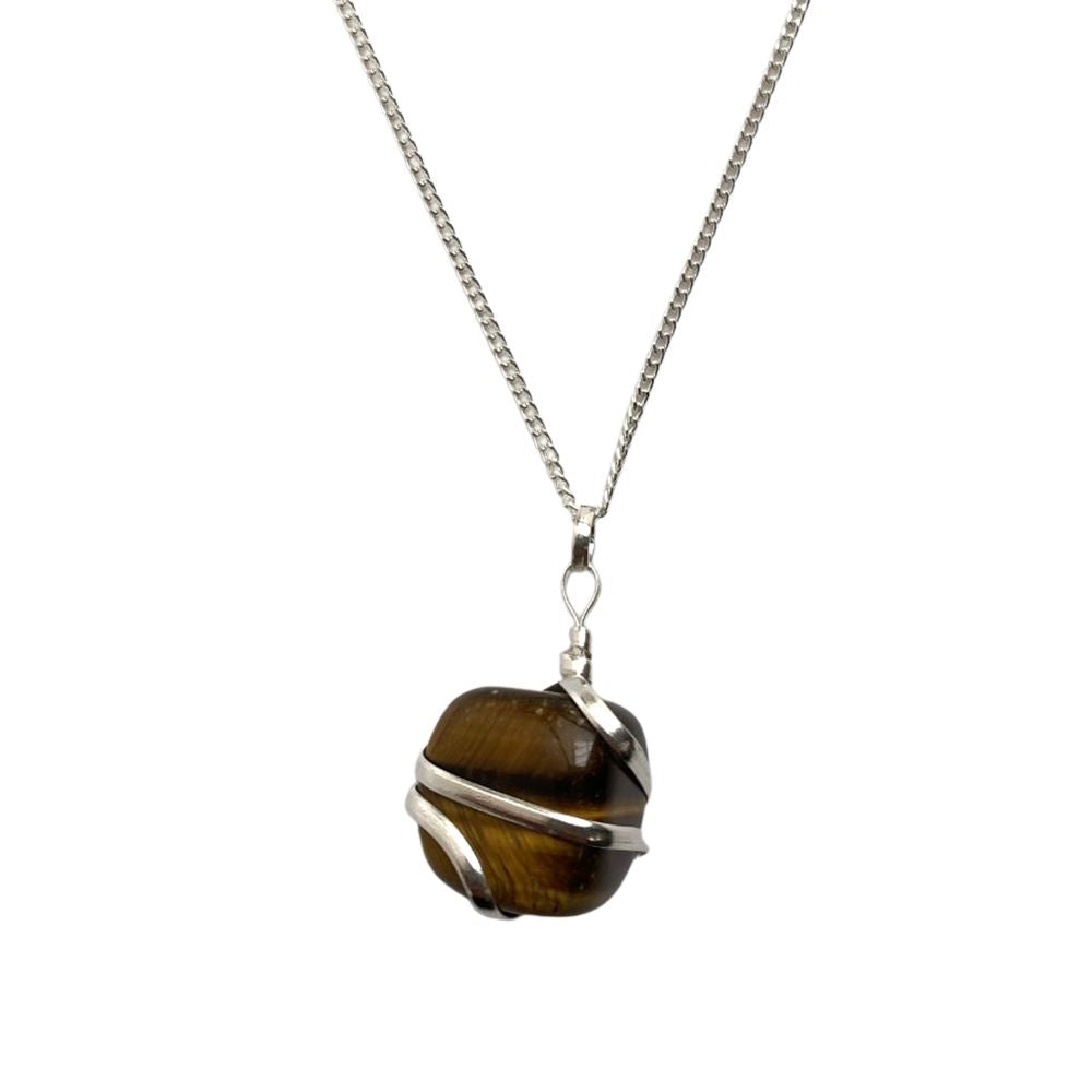 Tiger's Eye Wire Wrap Pendant 2-3cm