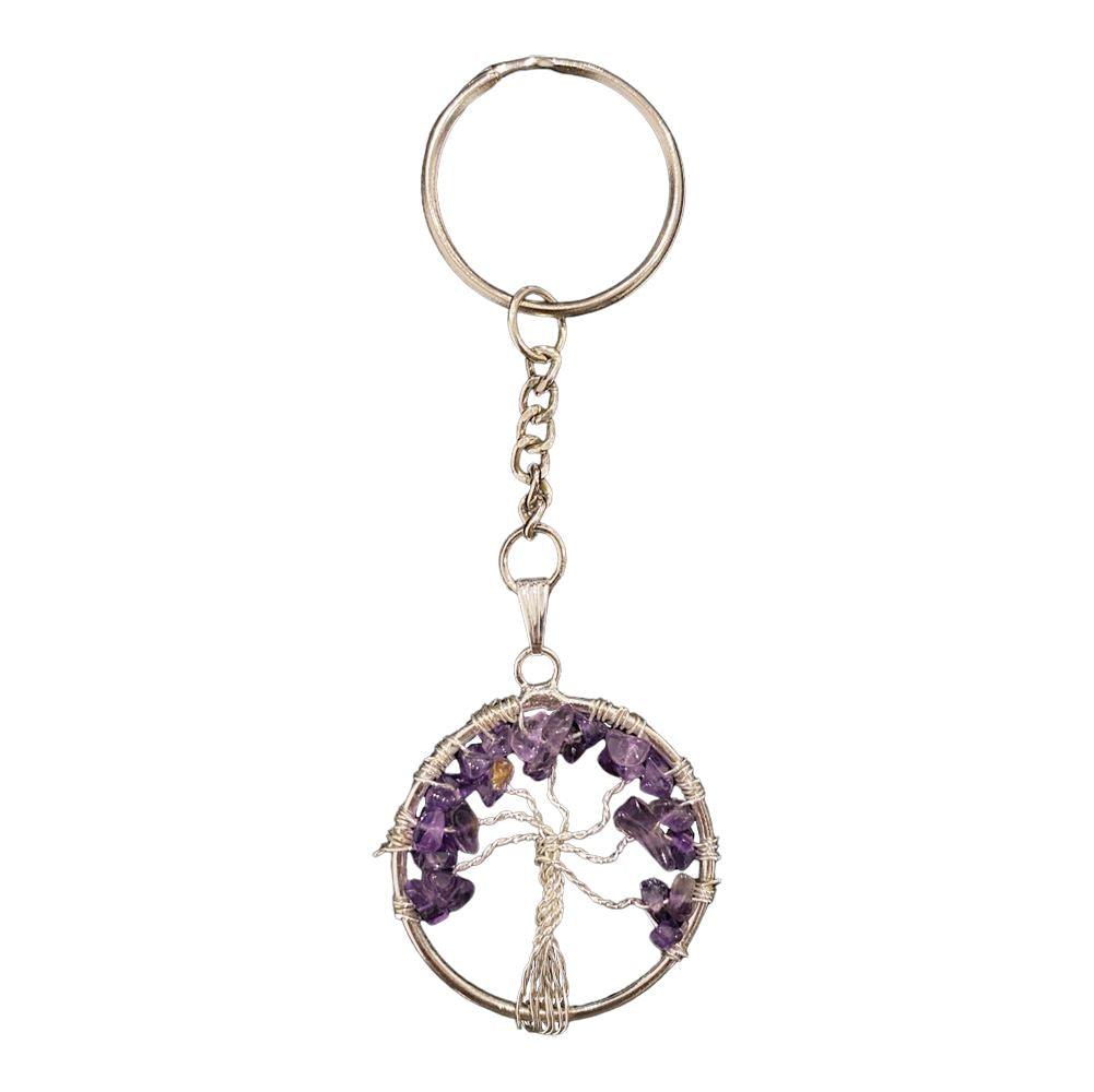 Amethyst Tree of Life Keychain 3cm