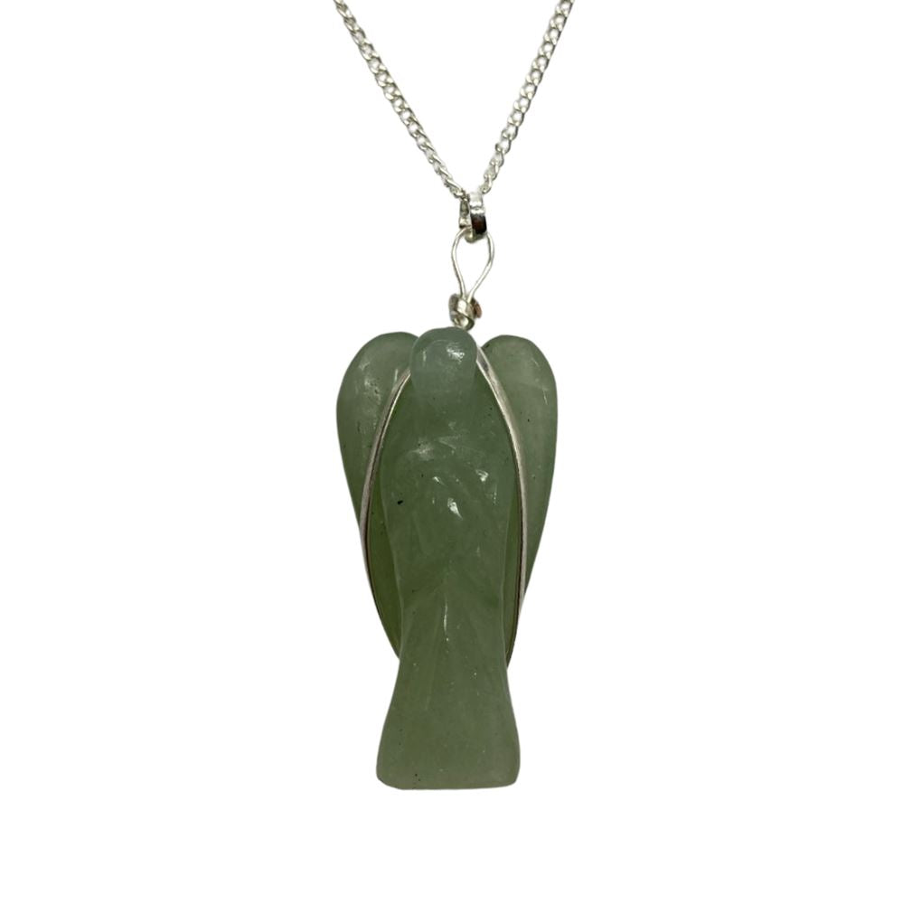 Green Aventurine Crystal Angel Pendant 3-4cm