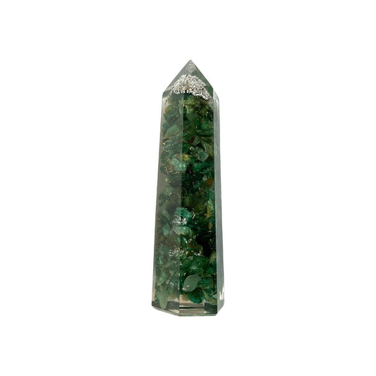 Green Aventurine Orgonite Obelisk Tower 8cm